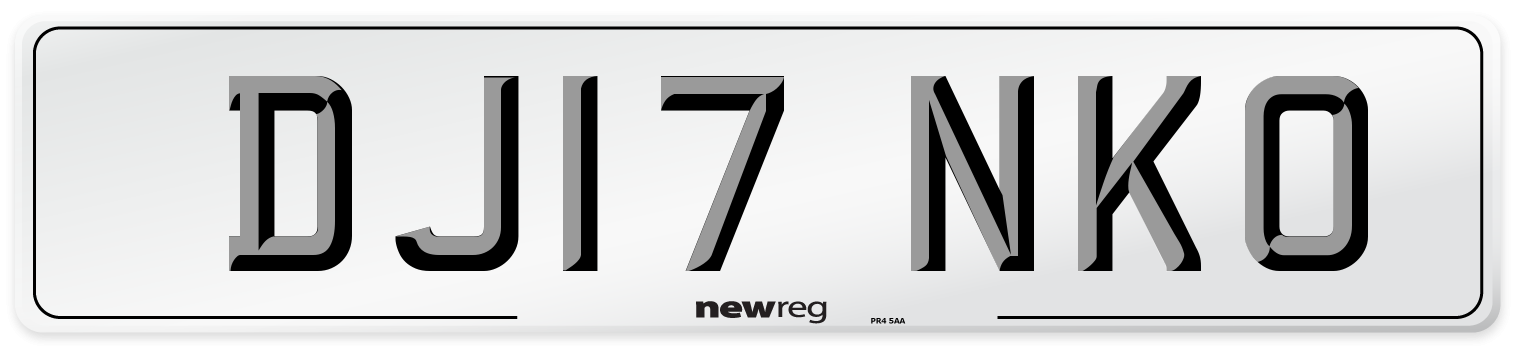 DJ17 NKO Number Plate from New Reg